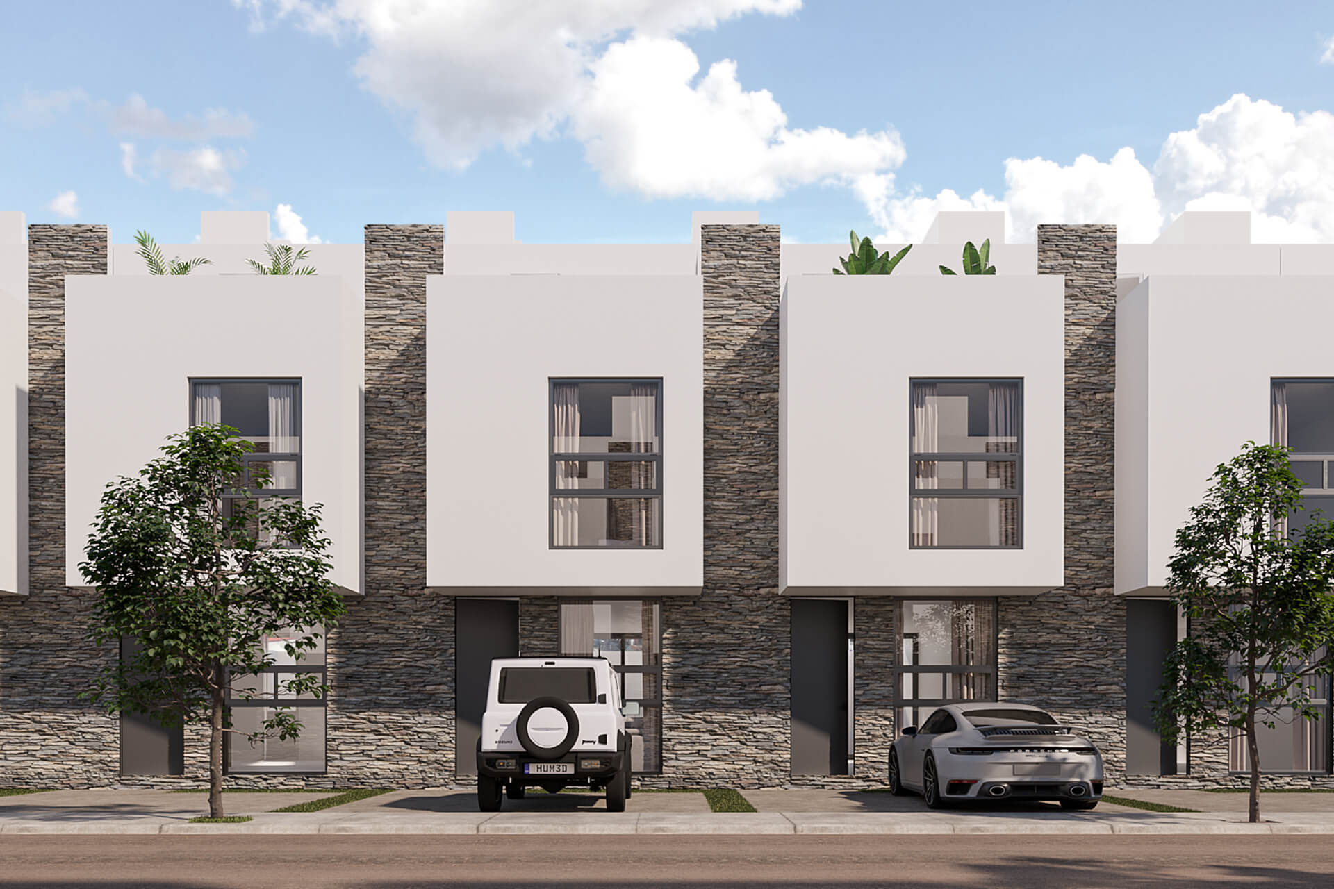 Lugano, casa en Altozano Morelia. Render oficial de Lugano II. La versión de etapa I tiene otra superficie y distribución; solicita sus detalles.